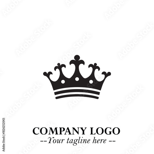 Elegant Black Crown Logo Symbol on a Clean White Background for Premium Branding Design