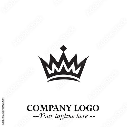 Elegant Black Crown Logo Symbol on a Clean White Background for Premium Branding Design