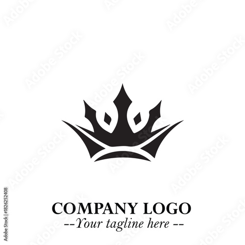 Elegant Black Crown Logo Symbol on a Clean White Background for Premium Branding Design