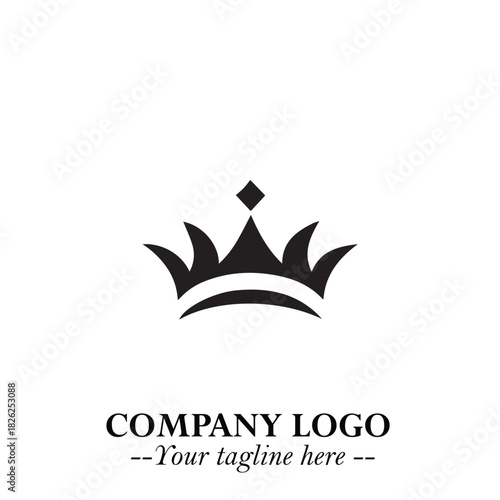 Elegant Black Crown Logo Symbol on a Clean White Background for Premium Branding Design