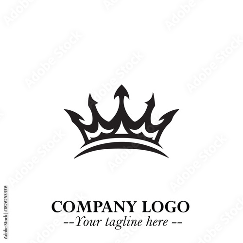 Elegant Black Crown Logo Symbol on a Clean White Background for Premium Branding Design