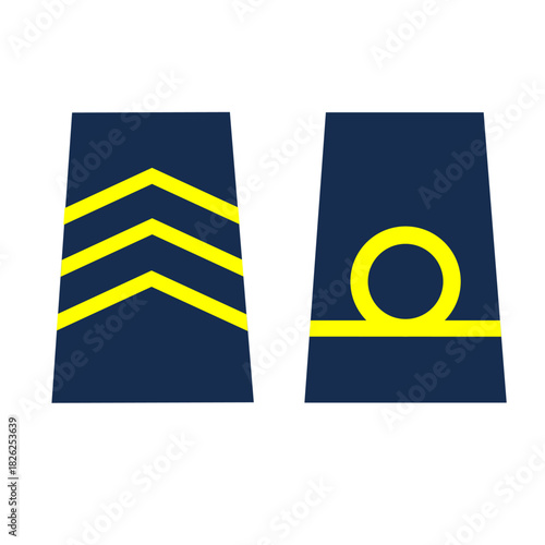 Galon de passant d'épaule de la marine belge. Sous-officiers d'élite: premier maître, premier maître-chef