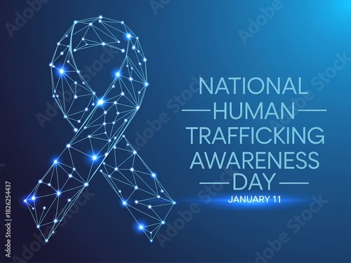 National human trafficking awareness day january eleventh blue ribbon digital art