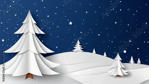 Minimalist Snowy Night