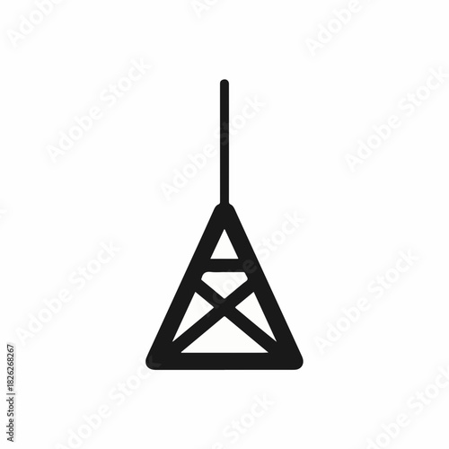 Simple communication tower on white background symbolizes modern field and industrial SCADA systems. Communication tower is essential for remote monitoring and control across various industries,