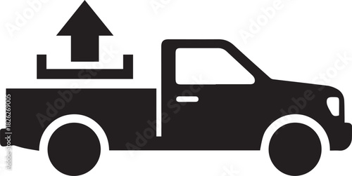 Pickup truck upload icon