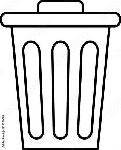 Clean Outline Trash Can Delete Icon