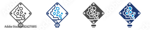 falling rocks  icon set multiple style