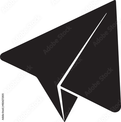 Black Paper Airplane Symbol Silhouette