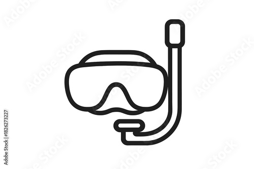 Snorkeling mask and tube equipment used for diving and underwater exploration