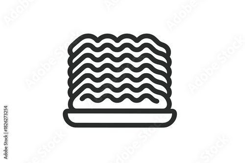 Layered lasagna pasta served on a plate for restaurant menus and recipe apps