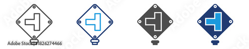 side road  icon set multiple style