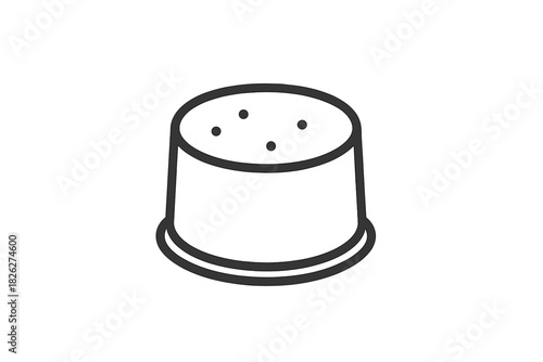 Minimalist outline of a spice shaker lid or salt dispenser for seasoning food
