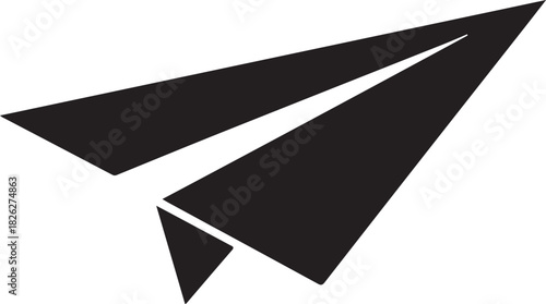Paper plane iconic desgin silhouette, plane EPS