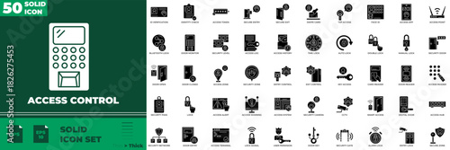 Access Control Solid Editable Icons set