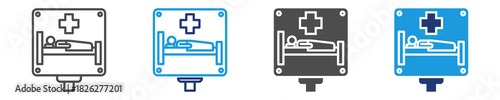hospital sign  icon set multiple style