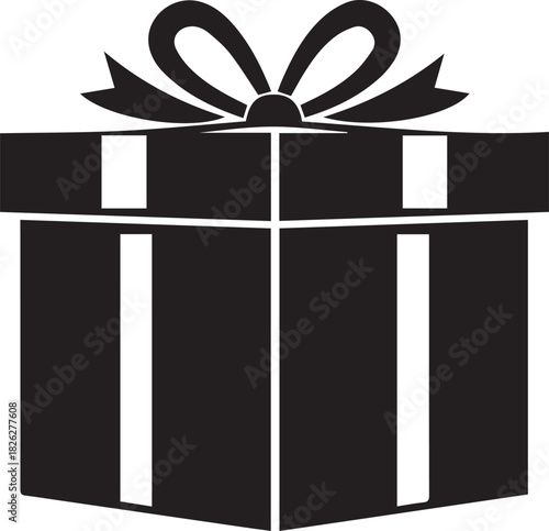 Gift box with a ribbon bow