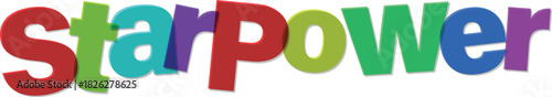 Starpower colorful word illustration great power and influence concept art