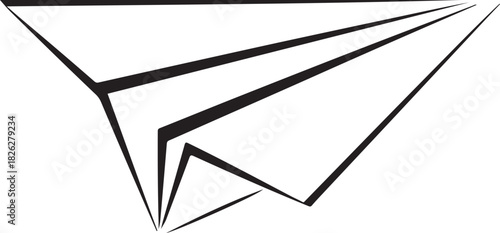Modern Paper Airplane Outline Drawing