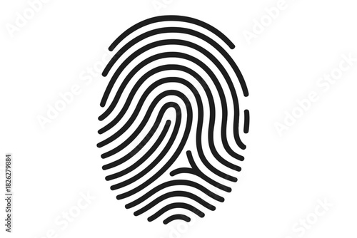 Black and white biometric fingerprint pattern for security and identification