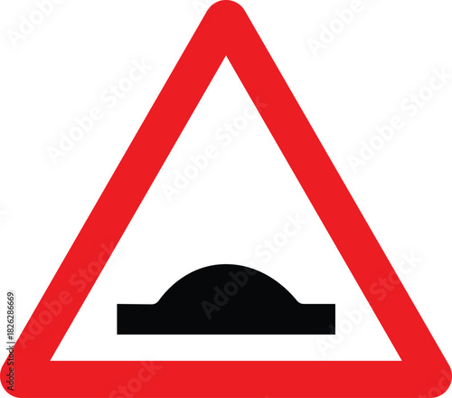 Vector road sign warning people about a speed bump ahead