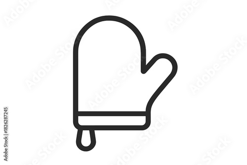 Protective cooking glove or oven mitt, minimalist black design for kitchen safety