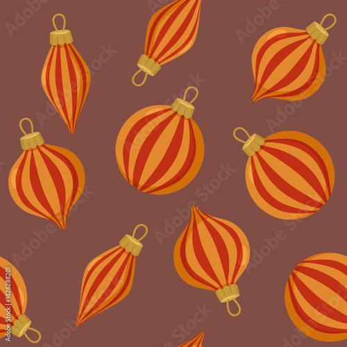Brown Striped Christmas Ornament Pattern
