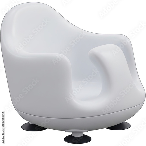 White baby bath seat with suction cups for secure bathing experience.