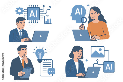 Diverse business professionals collaborating on digital concepts and advanced technology projects