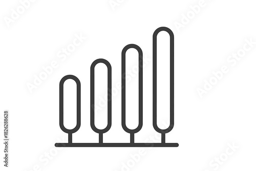Minimalist wireless network signal strength indicator icon for mobile interface