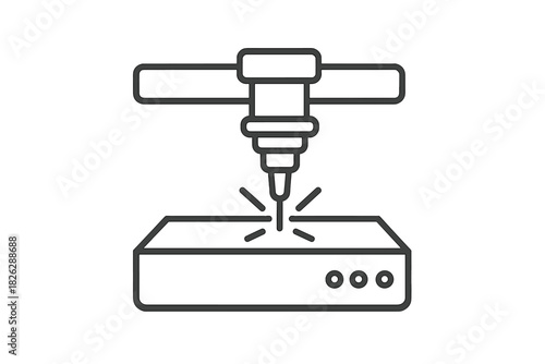 Automated industrial laser cutting machine tool processing material surface