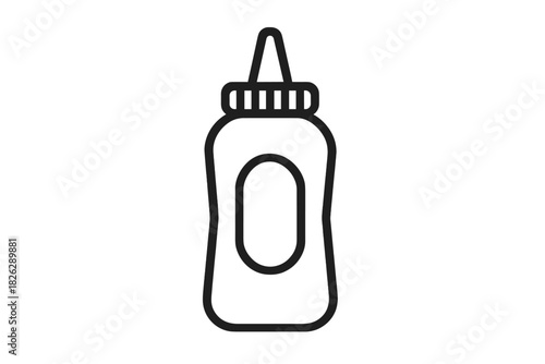 Plastic squeeze bottle used for dispensing condiments like ketchup or mustard