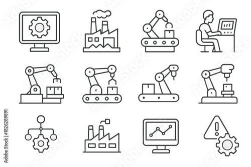 Modern industrial automation and robotics technology in smart factory production