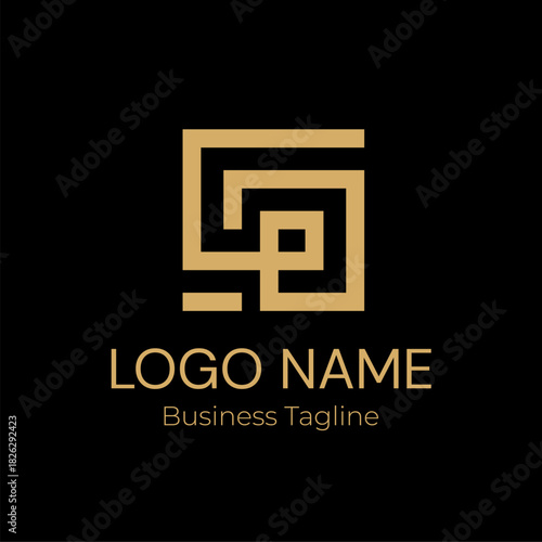 Logo Geometry Modern Gold Business Company Design Template