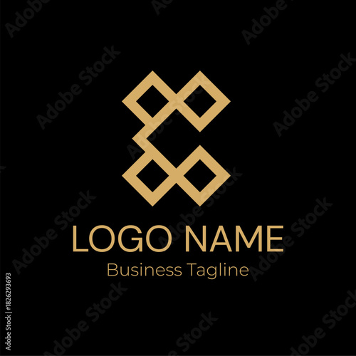 Logo Geometry Modern Gold Business Company Design Template