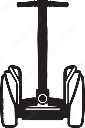 Self-balancing electric scooter silhouette isolated on white background