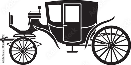 Elegant horse-drawn carriage silhouette for historical or luxury themes
