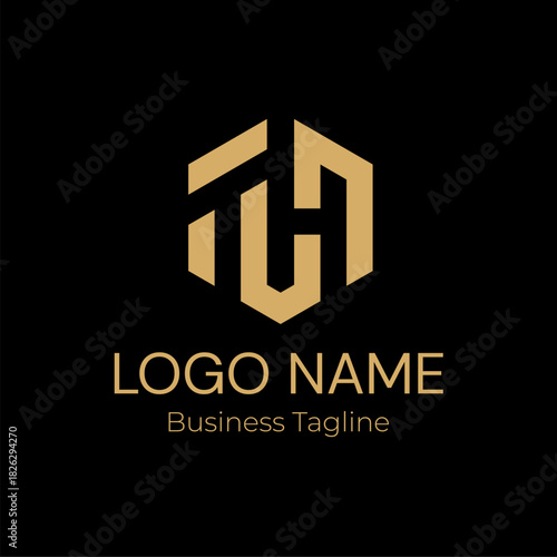 Logo Geometry Modern Gold Business Company Design Template