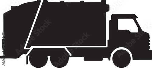 Garbage truck silhouette for sanitation and waste management services
