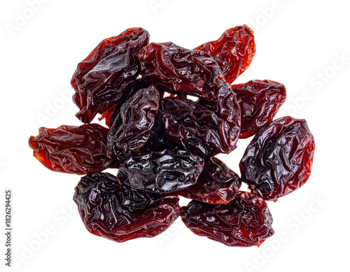 Raisins dried grapes dark texture isolated on clean white background
