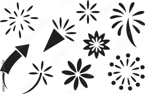 Silhouette Toy and Baby Play Icons Set. Blocks, Rattle, Car, Toy Set, Baby Products Vector Illustration