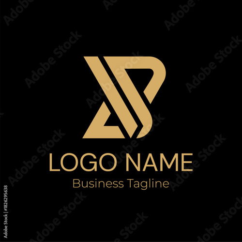 Logo Geometry Modern Gold Business Company Design Template