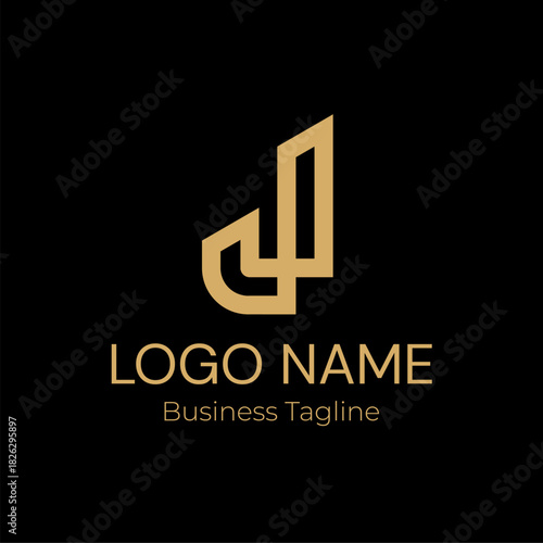 Logo Geometry Modern Gold Business Company Design Template