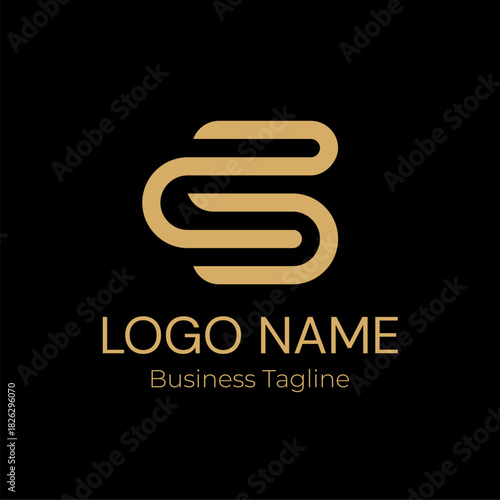 Logo Geometry Modern Gold Business Company Design Template