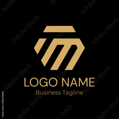 Logo Geometry Modern Gold Business Company Design Template