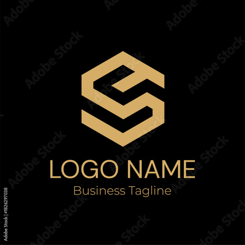 Logo Geometry Modern Gold Business Company Design Template