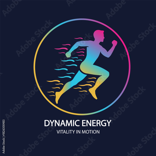 Wellness and vitality concept with a person inside a circle