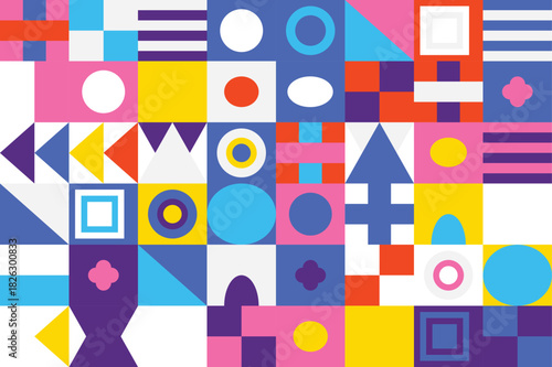 Abstract Geometric Design with Vibrant Colors and Shapes