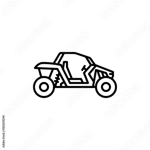Buggy outline icon. Buggy black line illustration.