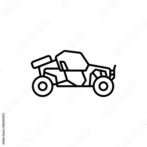 Dune buggy outline icon. Buggy black line illustration.